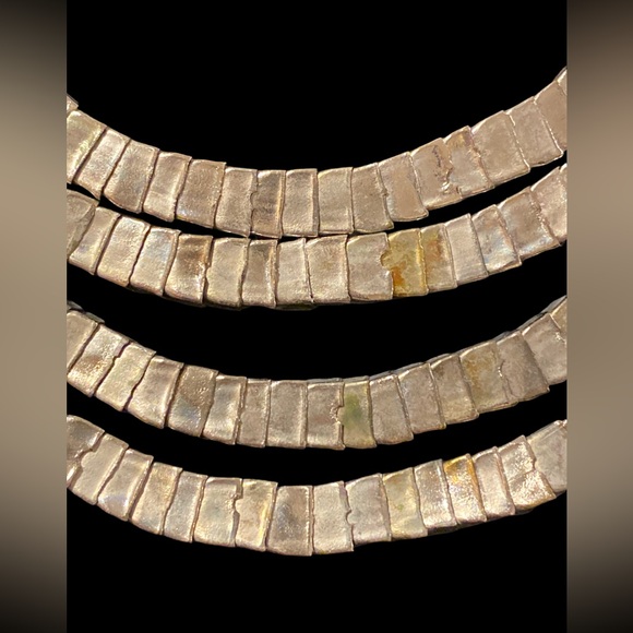 Silver Tone Tribal Metal Bib Necklace - Picture 5 of 9